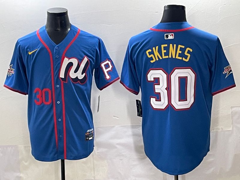 Men 2025 Pittsburgh Pirates #30 Skenes Blue All star Nike MLB Jersey style 3->pittsburgh pirates->MLB Jersey